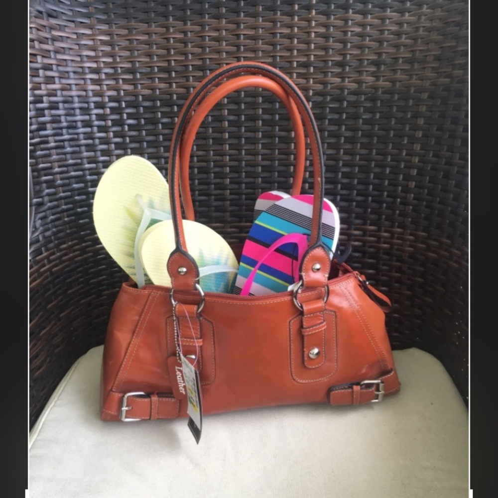 NWT Stein Mart Genuine Leather Tote Bag